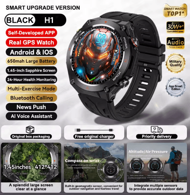Inspire Picks 2025 Xiaomi GPS Fitness Smartwatch Waterproof Bluetooth Call Watch With Long Battery black gps Sports Watch