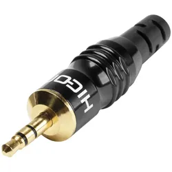 HICON Mini-Klinke (3,5mm), 3-pol Metall-Löttechnik-Stecker, gerade, sw