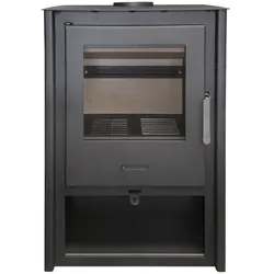 MAESTRO FERRETERO MF - Holzofen Deva 12 kW aus Stahl mit Vermiculite-Brennkammer und sauberer Keramikscheibe für effiziente Verbrennung und niedrige Emissionen