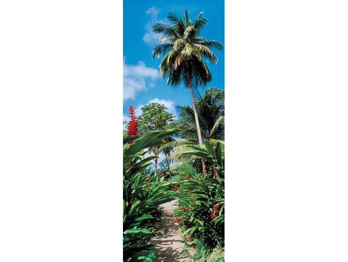 Fototapete PAPERMOON Palm Path - Türtapete , bunt, B:0,9m L:2m, Vlies, Tapeten, Fototapete