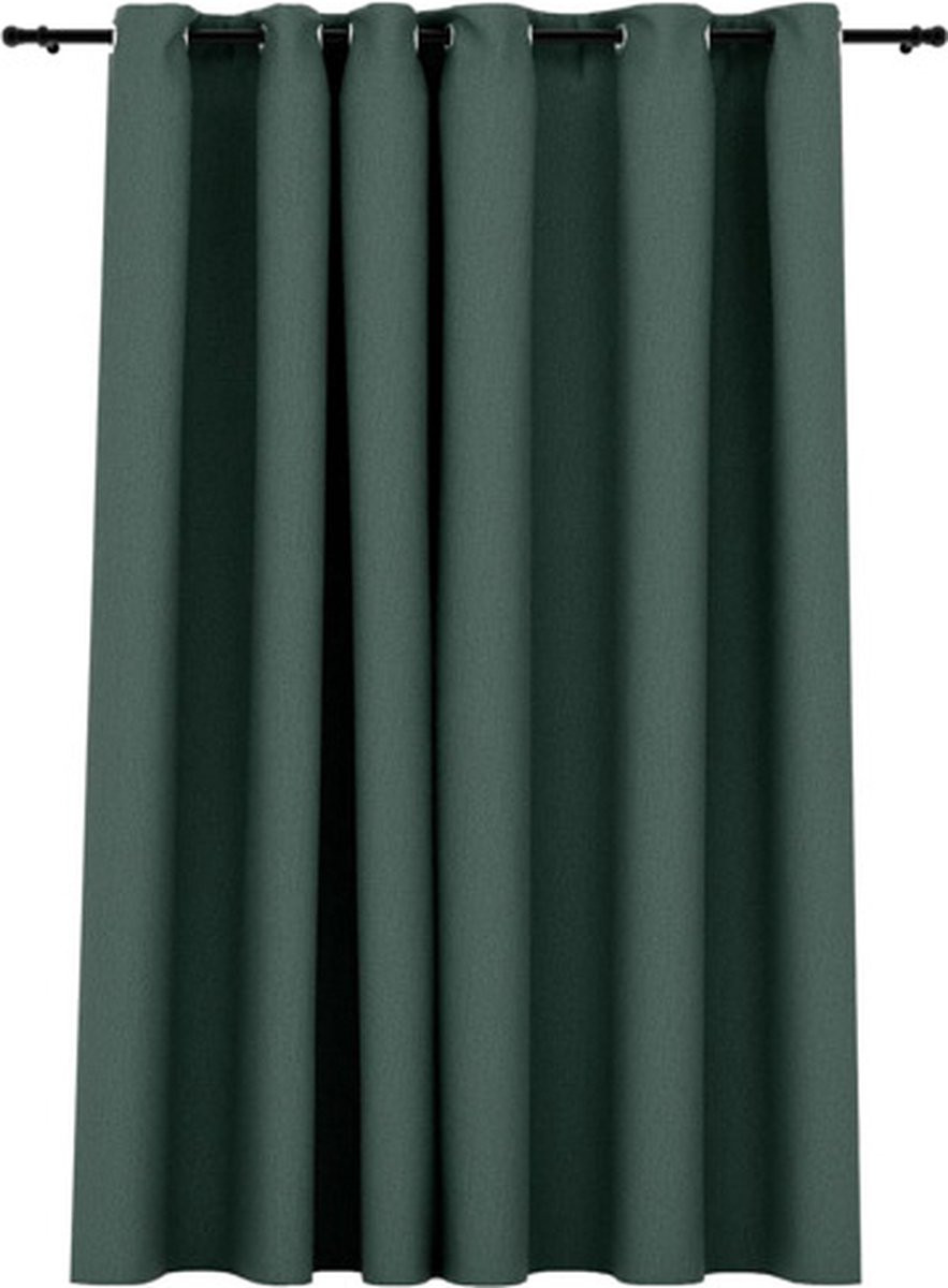 vidaXL Verduisterend Gordijn met Ogen Linnen-look Groen 290 x 245 cm