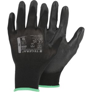 Tegera Arbeitshandschuhe 866, PU-Beschichtung, schwarz, Größe 8 / M, 6 Paar