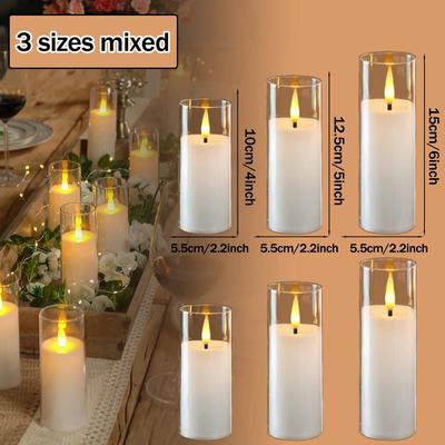 Uplift Picks 6 To 90PCS Acrylic Cup LED Candles Flickering Flameless Event Lights mixed Sizes 24 Pcs