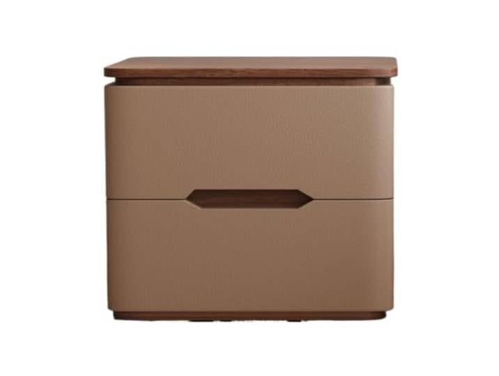 Teetisch Nachttisch aus Holz, Schlafzimmerschrank mit 2 Schubladen Bodentisch(Bruin,Groß)