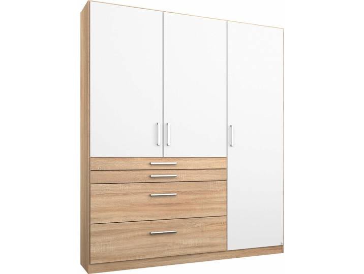 Kleiderschrank RAUCH Harburg Drehtürenschrank Schlafzimmerschrank mit viel Stauraum , weiß (struktureichefarben hell, weiß), B:136cm H:197cm T:54cm, Holzwerkstoff, Schränke, Kleiderschrank, oberste Schublade mit praktischer Facheinteilung MADE IN GERMANY