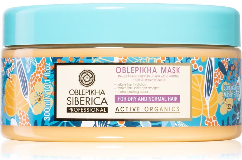 Natura Siberica Oblepikha (Sea-Buckthorn) Feuchtigkeitsspendende Maske mit ernährender Wirkung für trockenes und normales Haar 300 ml