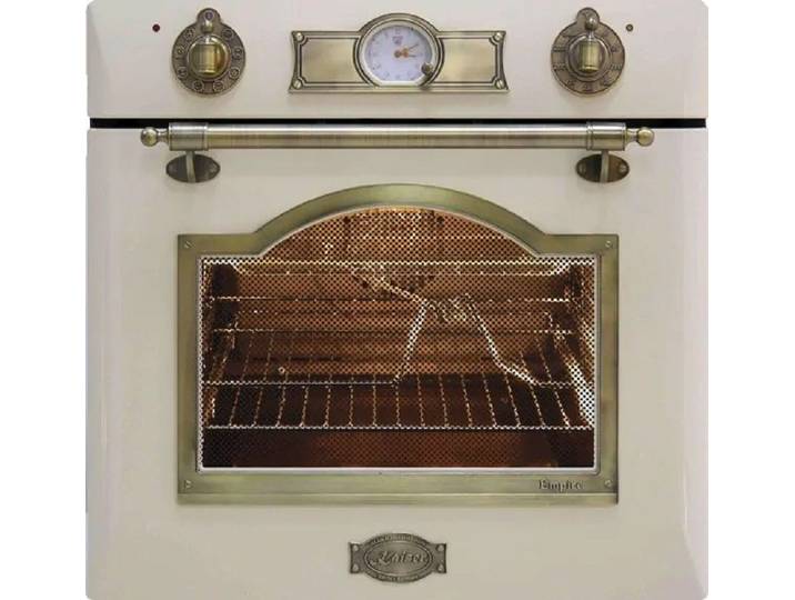 Kaiser Küchengeräte Einbaubackofen EG 6345 ElfEm, mit 1-fach-Teleskopauszug, Retro Einbau Gasbackofen, Selbstreinigung, 67L Autark