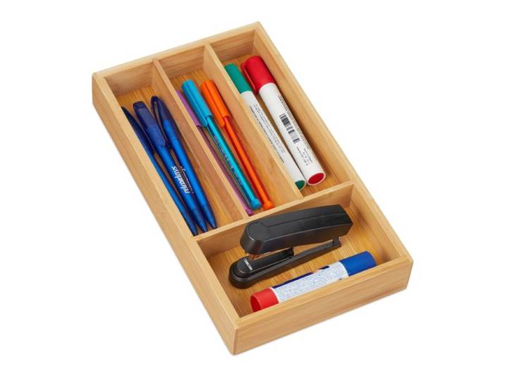 Relaxdays Schubladenorganizer mit 4 Fächern