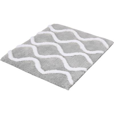 Badematte KLEINE WOLKE "Piana, Badvorleger, Badezimmer Teppich", weiß (auster), H:23mm, Polyester, Badematten, Badematte, Badteppich, modernes Wellen 3D-Design