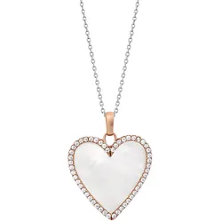 Julie Julsen JJNE0860.8 Damen-Halskette Herz mit Perlmutt Roségoldfarben