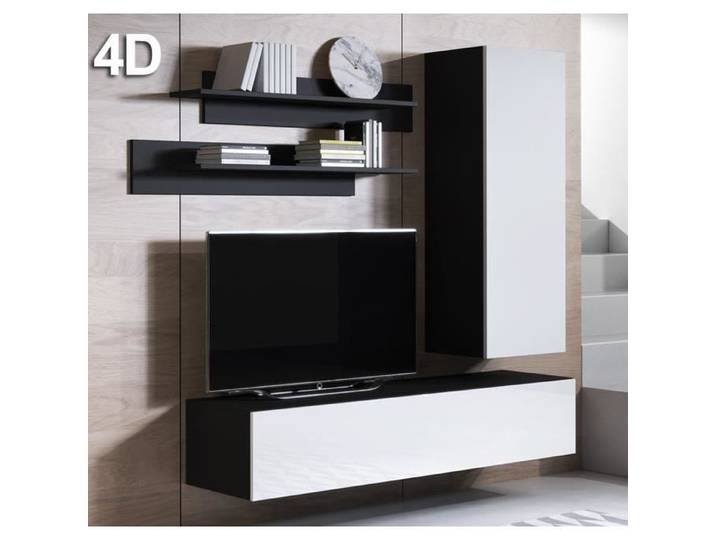 Combinaison de meubles - Luke - 4D - noir et blanc - adulte