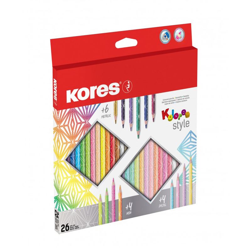 Kores KOLORES Style Buntstifte farbsortiert, 26 St.