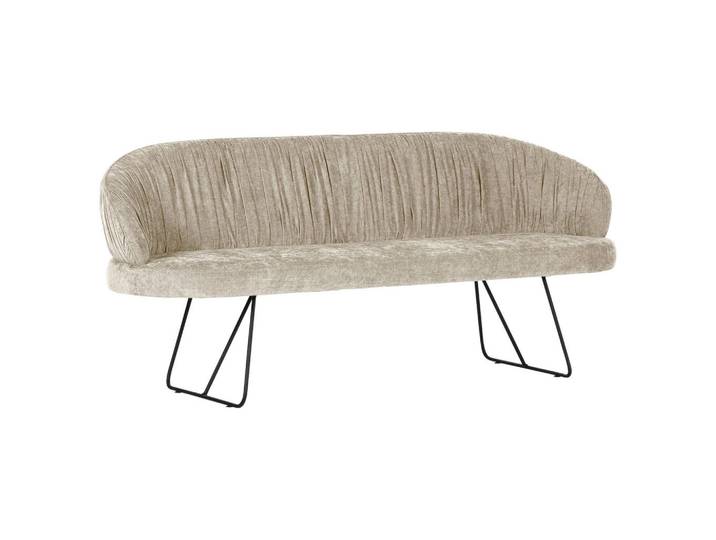 Novel Sitzbank, Beige, Metall, 202x88x65 cm, Esszimmer, Bank, Sitzbänke