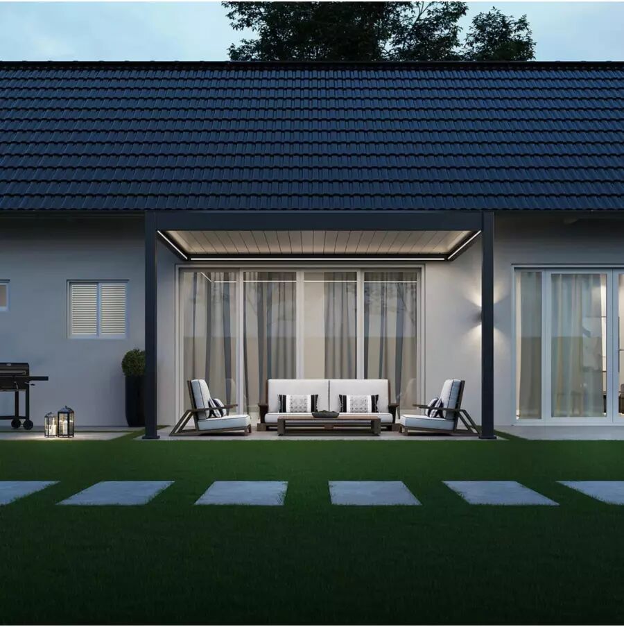Ombréa PERGOLA BIOCLIMATICA MOTOR. C/LED ADDOSSATA 3X4MT