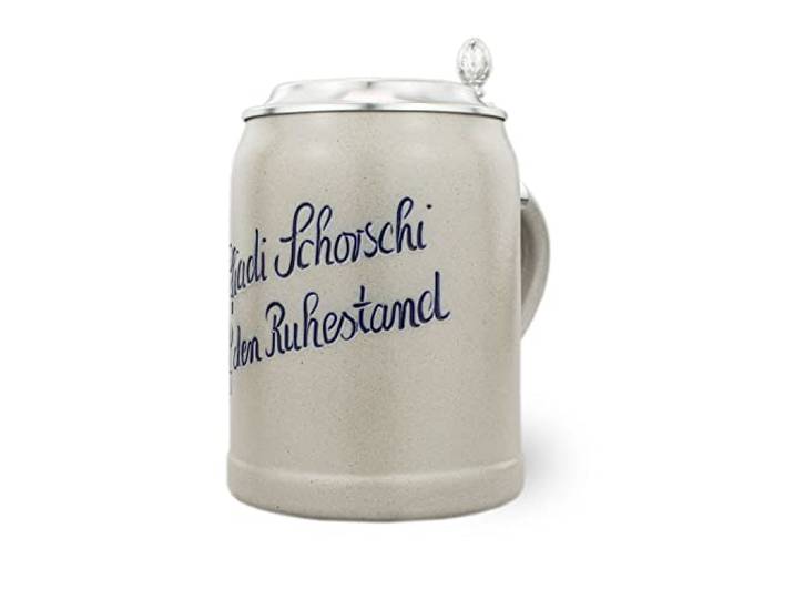 Bavariashop PREMIUM Bierglas mit Gravur & Zinndeckel Gravierter Bierkrug als Bier-Geschenk personalisierter Bierkrug 0,5 Liter