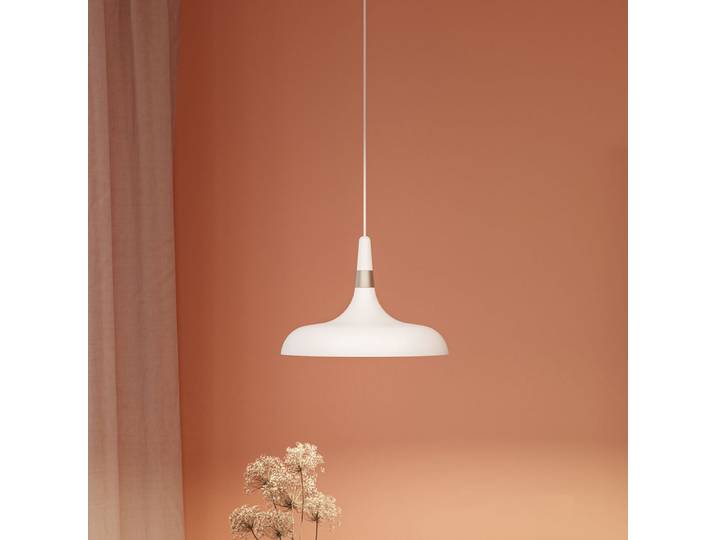 Suspension Ø 34cm Blanc/Blanc Fer, laqué E27