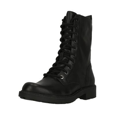 Stiefel CLARKS "Orinoco2 Style Black Leather", Damen, Gr. 37, schwarz, Leder, Schuhe Stiefel, mit profilierter Sohle für guten Halt