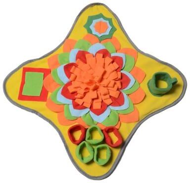 Uplift Essentials Interactive Dog Snuffle Mat And Puzzle Feeder yellow