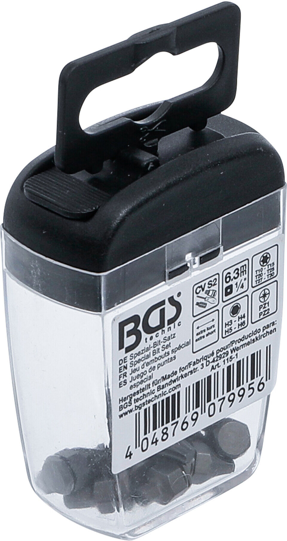 BGS Spezial-Bit-Satz 115-1, Antrieb Innensechskant 6,3 mm (1/4"), für Art. 115 ; BGS technic)