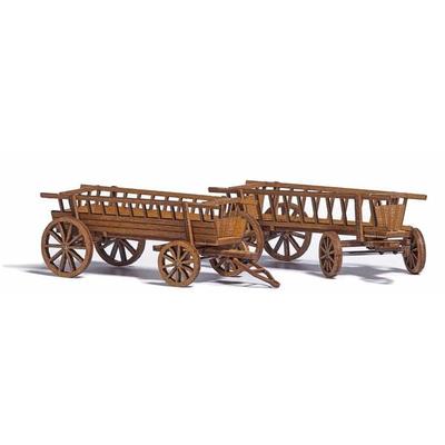 Busch 1385 H0 Landwirtschafts Modell 2 Leiterwagen