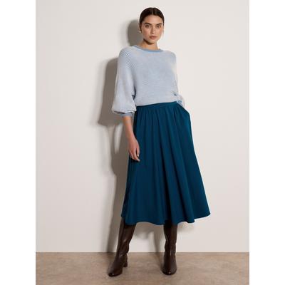 Fledermauspullover APRICOT "Pullover mit Fledermausärmeln", Damen, Gr. L (40), blau, Strick, , Modisch, figurumspielend kurz, Rundhals, Pullover, mit Streifen