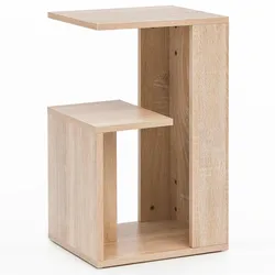 BEISTELLTISCH Holz 3 Ablagen Melaminbeschichtung BRENTA, Beige 35x30x61 cm