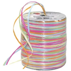 PRÄSENT Bastband »Raffia-Multicolour« gelb, 0.3 cm