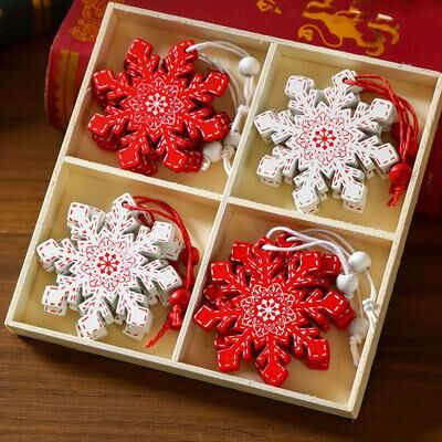 The Handy Homestead Pure Wood Pendant Snowflake Stars, Wood Pendant Christmas Tree Pendant, New Set Christmas Decoration, Decor Suppliies Pure Wood Pendant Snowflake Stars, Wood Pendant Christmas Tree Pendant, New Set Christmas Decoration, Decor Suppliies