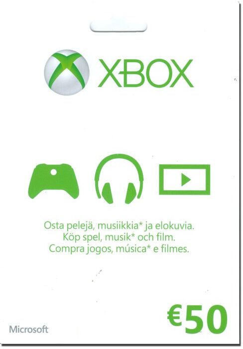 XBOX CARTÃO PRESENTE 50 EUROS