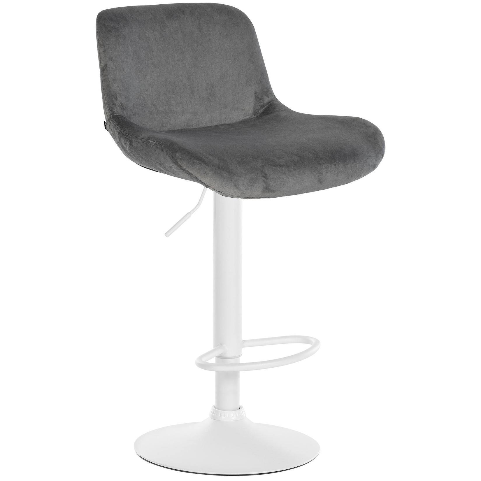 CLP Barhocker Solon Weiß Samt - Farbe: dunkelgrau, Material: Samt