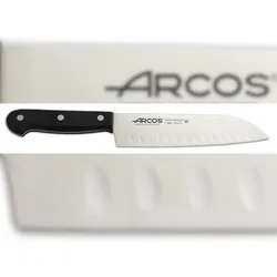 Arcos Serie Universal - Santoku Messer Messer Asiatischer - Klinge mit Granton Rand Nitrum Edelstahl 170 mm - HandGriff Polyoxymethylen (POM) Schwarz