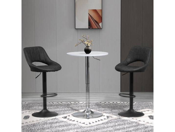 HOMCOM 2 Tabourets Bar Pivotants Noir Synthétique