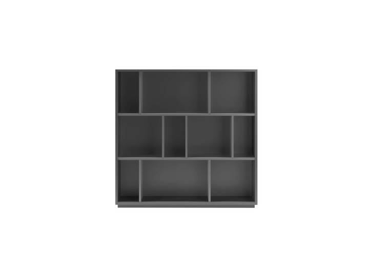 Bibliothèque en mélaminé graphite 117x119x32 cm