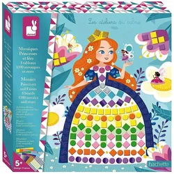 Janod J07962 Mosaik Prinzessinnen und Feen-Les Ateliers du Calme-Set für kreative Freizeitbeschäftigungen