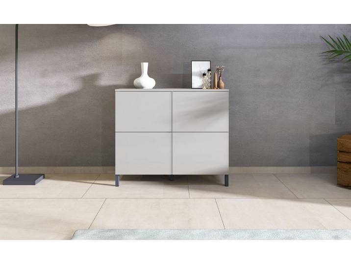 borchardt Möbel Kommode Haama, Sideboard mit Metallfüßen, Push-to-open-Technik, Breite 93 cm, Drucköffner (Push-To-Open), höhenverstellbarer Einlegeboden
