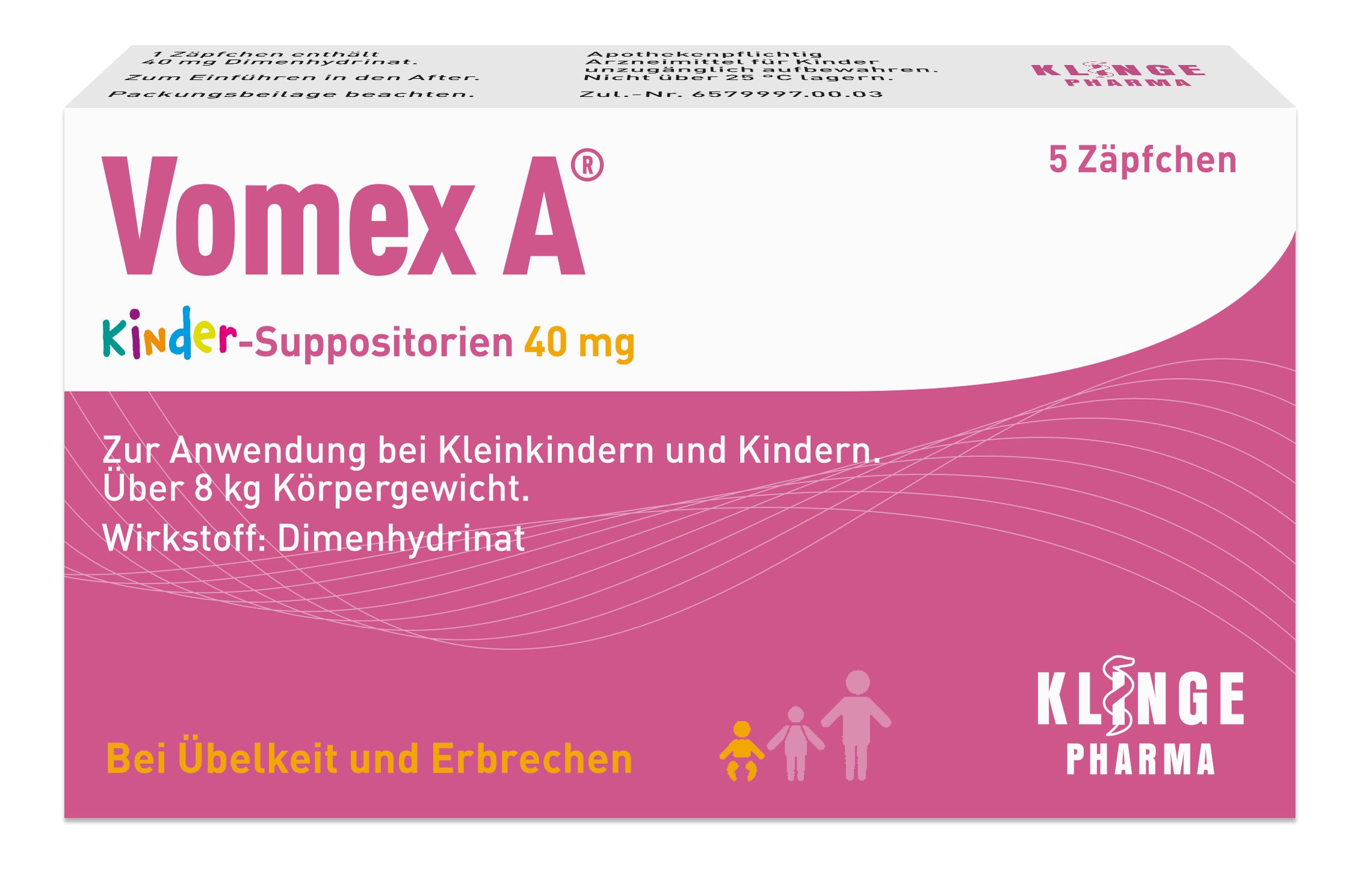 Vomex A Kinder-Suppositorien 40 mg 5 St Suppositorien