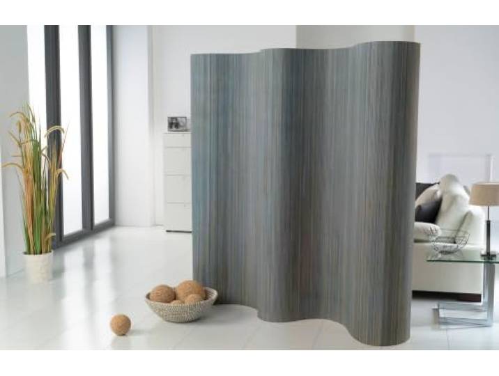 DE-COmmerce Doppelseitiger Bambus Paravent (BxH) 244 cm (Variable Stellbreite) x 185 cm Raumteiler Trennwand Faltwand Shoji Sichtschutz Farbe: Ocean
