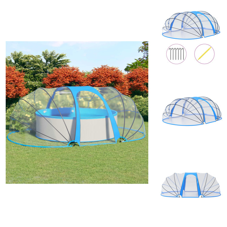 vidaXL Pool-Kuppel Oval 530x410x205 cm - Poolabdeckungen & -unterlagen