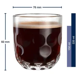 Leonardo, Tasse, Gocce Kaffeegläser mit Untersetzer (220 ml, 6x)