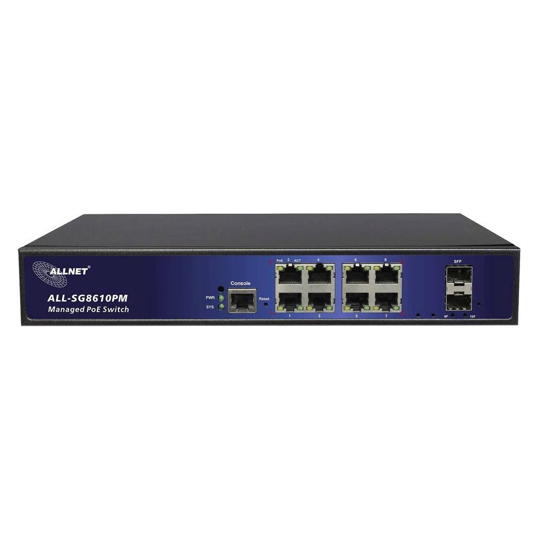 Allnet Switch industrial full managed Layer2+ 12 Port GbE &bull PoE Budget 240W &bull 8x PoE at &bul (12 Ports) (ALL-SGI8112PMJ)