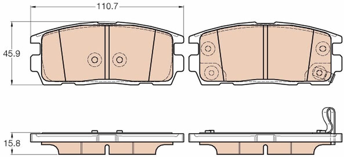 Bremsbelagsatz TRW GDB3566, Hinten