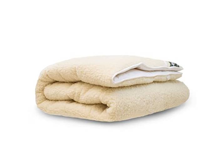 Terschellinger Lammflor Wollunterbett - 100% IWS-Schurwollauflage - 2-in-1 ganzjährige Matratzenauflage mit weicher Wolle und kühlender Baumwolle - 180 x 210 cm King Size
