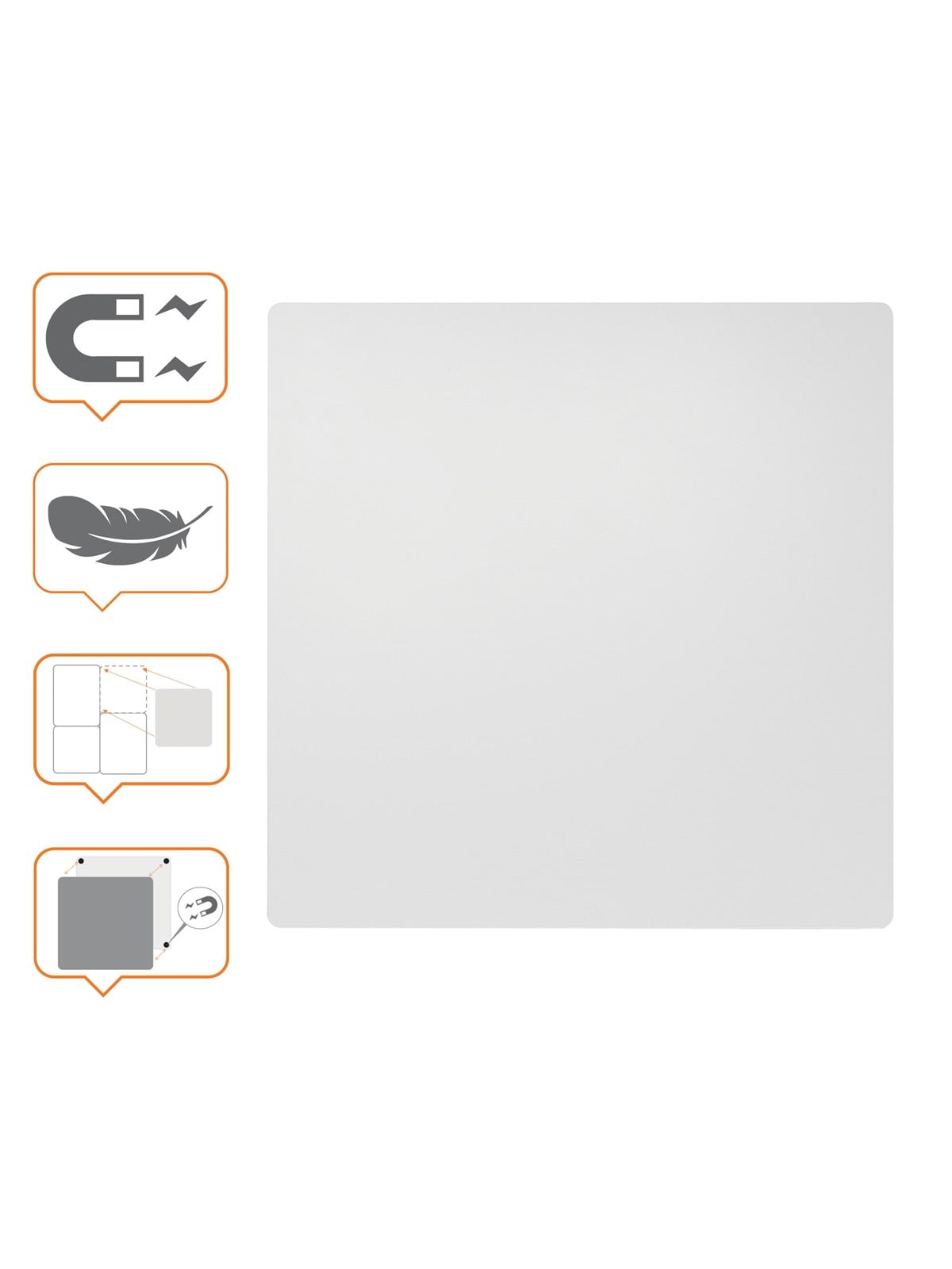 Nobo Rahmenloses Magnetisches Modulares Whiteboard 450x450mm