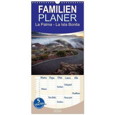 Familienplaner 2026 - La Palma - La Isla Bonita mit 5 Spalten (Wandkalender, 21 x 45 cm) CALVENDO
