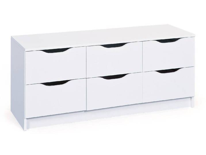 Interlink Commode classique 6 tiroirs\, couleur : blanc\, 120 x 40 x 50cm