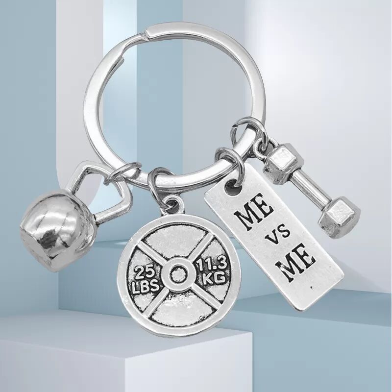 INF Porte-clés haltérophilie : breloque haltère, barre, kettlebell Modèle 4