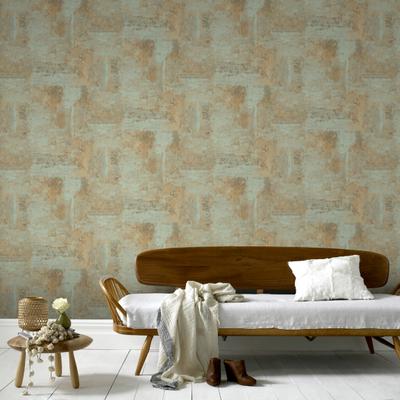 Vliestapete WOW "Luxery Beton", blau (blau, grün), B:0,52m L:10,05m, Vlies, Tapeten, Luxuriös Beton grün10mx52 cm