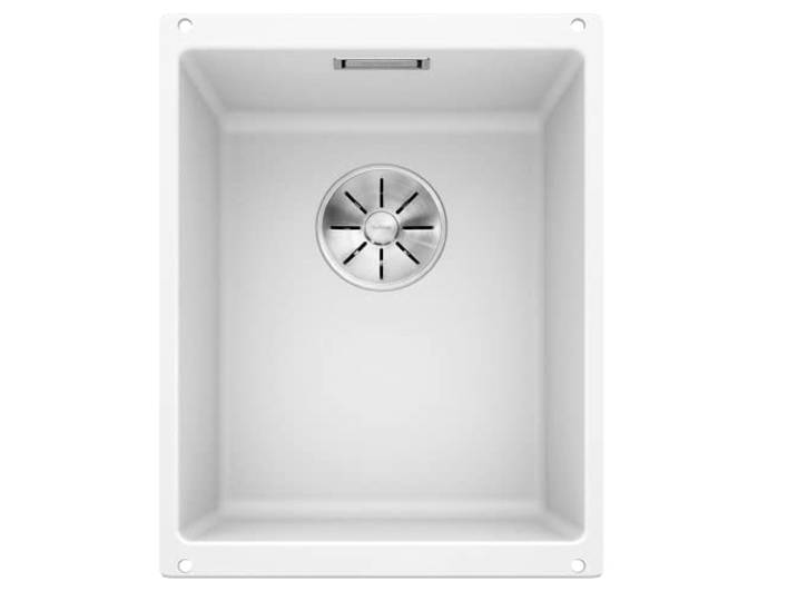 BLANCO SUBLINE 320-U – Évier de Cuisine en Granit pour Meubles Bas de 40 cm de Large – Sous Plan – SILGRANIT – Blanc – 523410