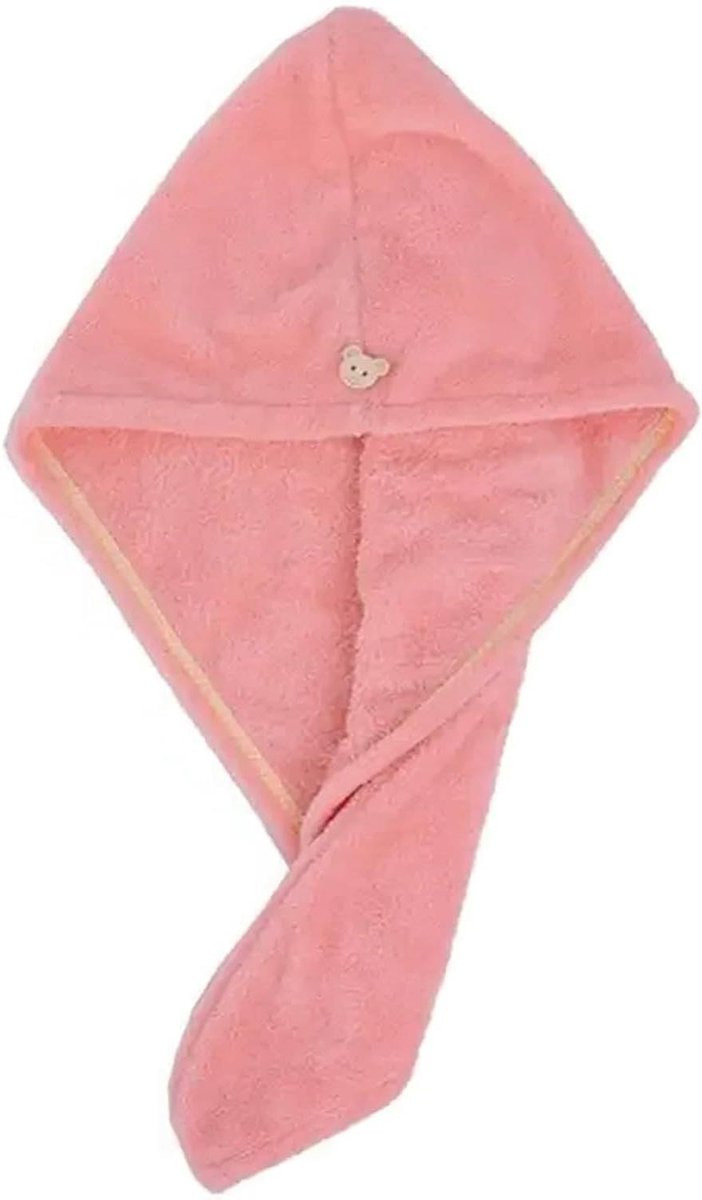 Set van 12 superabsorberende microvezel tulband handdoeken voor het haardrogen - Roze
