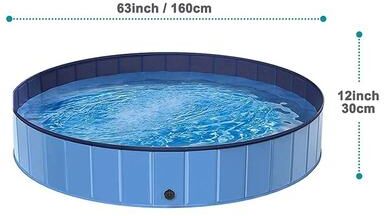 Uplift Essentials Portable Dog Swimming Pool And Folding Pet Bathtub For Large Dogs 63x12inch Pool